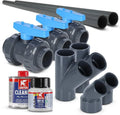 PVC-U Umgehungsset 45° für Wärmepumpen Ø 50 mm Poolheizung
