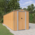 Metallgerätehaus für Garten, Fahrradgarage und Lager, hellbraun, 192x772x223 cm